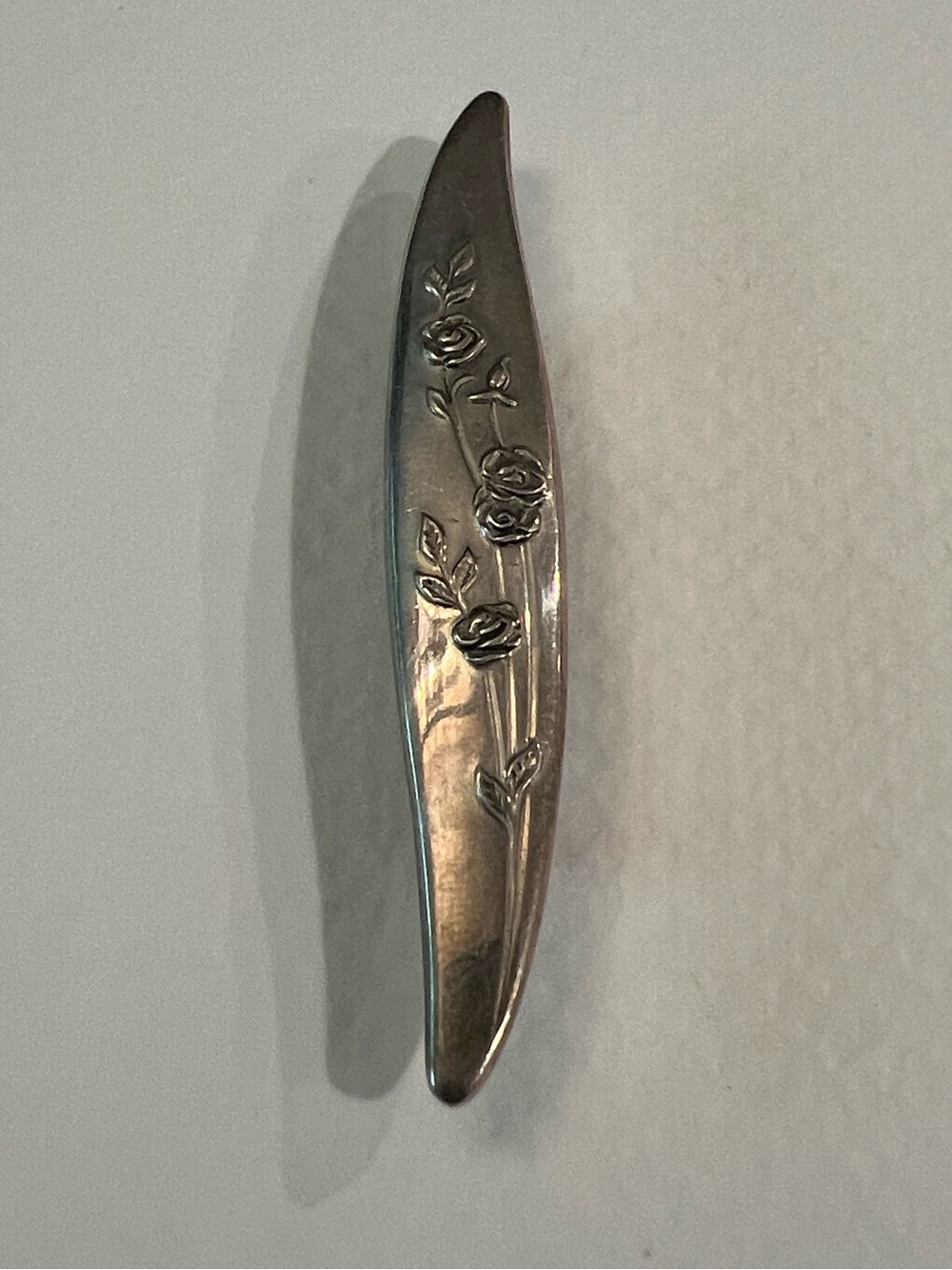 Vintage Sterling Silver Rose Floral Brooch - Picture 2 of 3